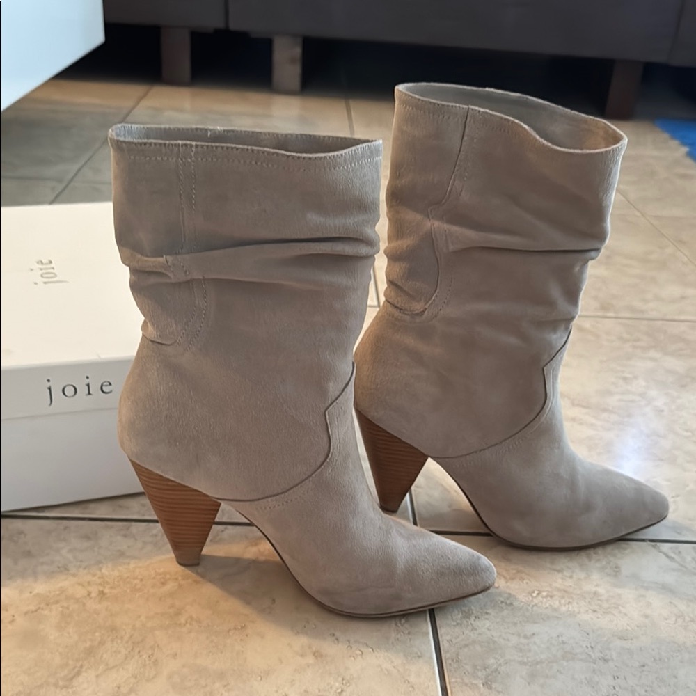 Joie Women's Taupe Suede Heeled Boots